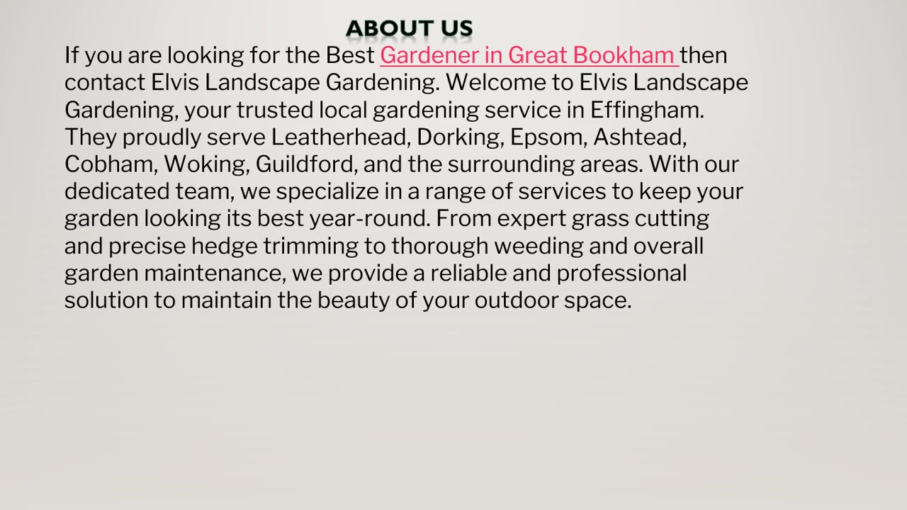 Gardener in Great Bookham