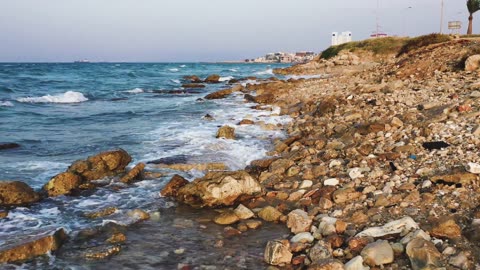 Strong Sea Waves Crashing