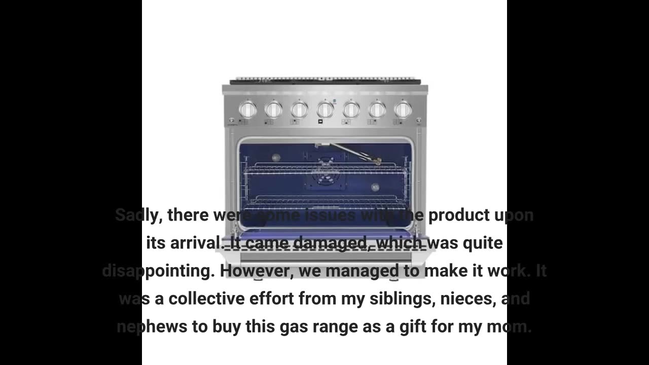 Empava EMPV_36GR01 Stainless Steel 36 inch Professional Single Oven Gas Range with 5 Deep Reces...