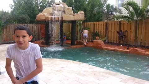 dad gets pool prank