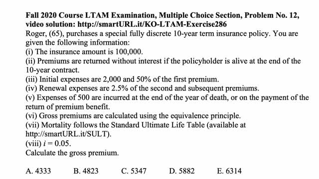 Exam LTAM exercise for January 20, 2021