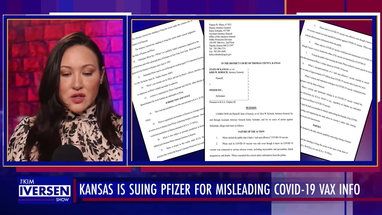 Kansas,, First State Of 12, to Sue PFIZER For Lying w/ Kim Iversen