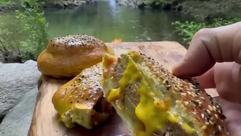 Satır Kıymalı Kapalı Hambuger 🍔 _ delicious closed hamburger recipe