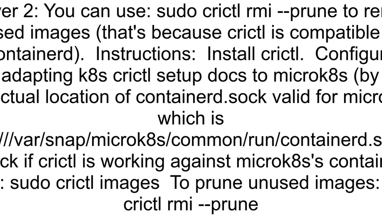 How to make microk8s ctr image prune