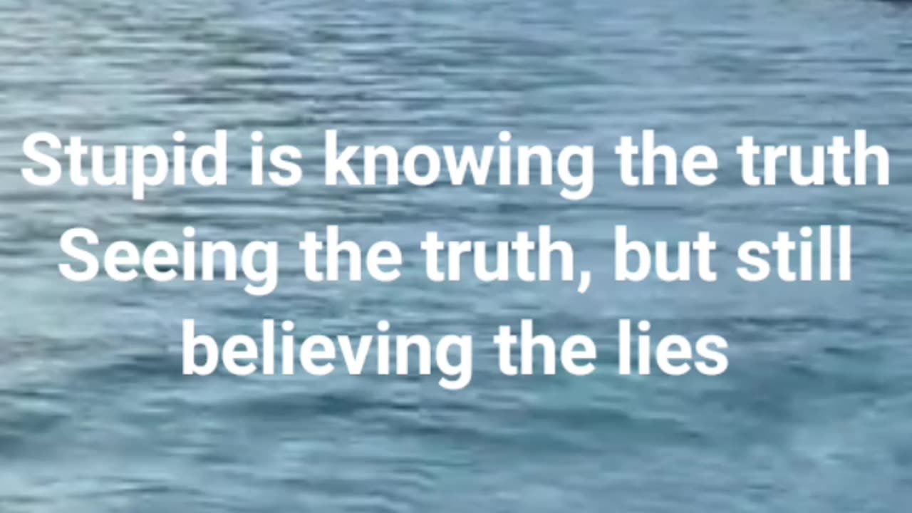 Stupid is knowing the truth Seeing the truth, but still believing the lies.