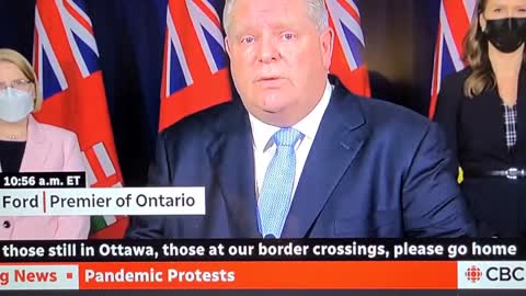 Canada: Ontario's premier Doug Ford declares state of emergency over trucker convoy protests