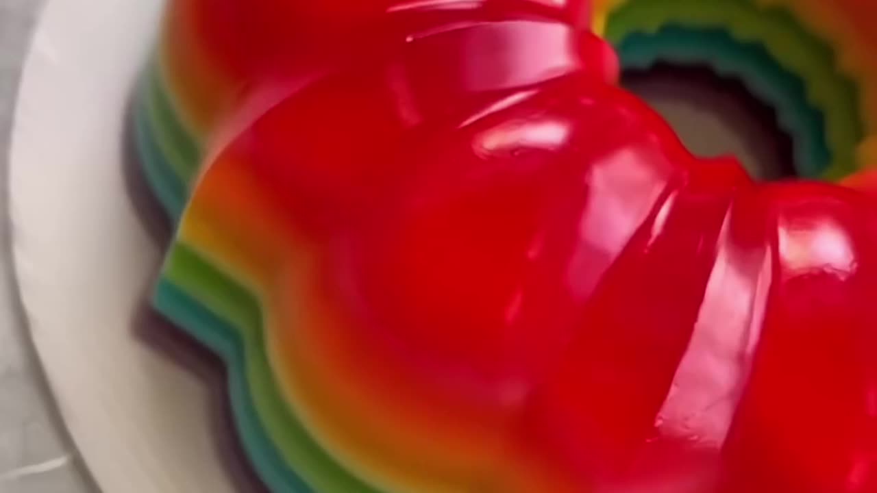 Rainbow jelly cake