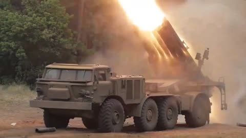 Ukraine War - Combat work of crews of multiple launch rocket systems "Hurricane"