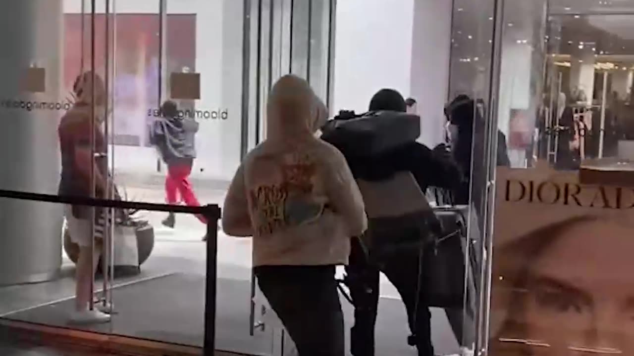 This is what the robbery of a Gucci store in Los Angeles looks like.