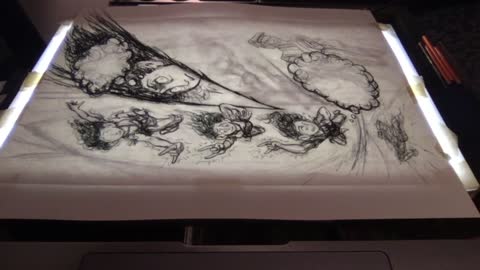 Charcoal art for page 104 time lapse