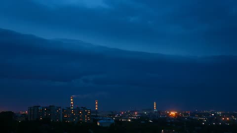 Thunderstorm in the city