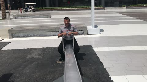 Elderly man Enjoying in dubai mall