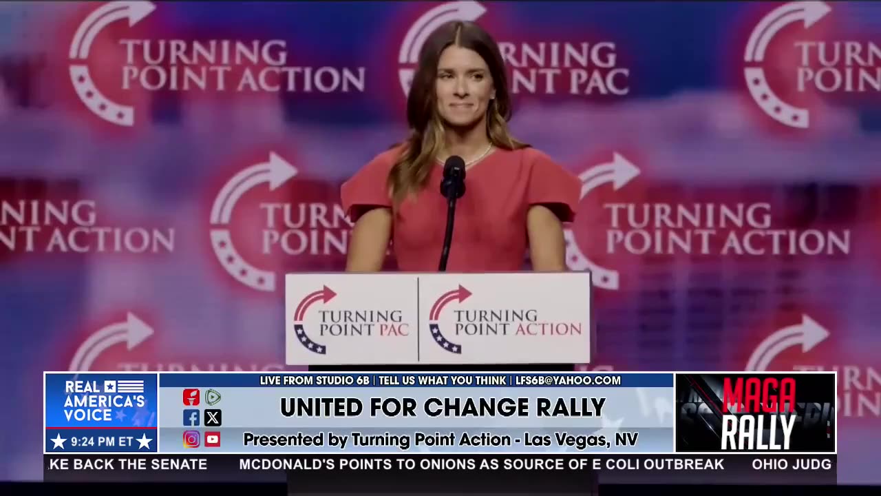 Danica Patrick’s Speech at President Trump’s United For Change rally in Las Vegas, NV