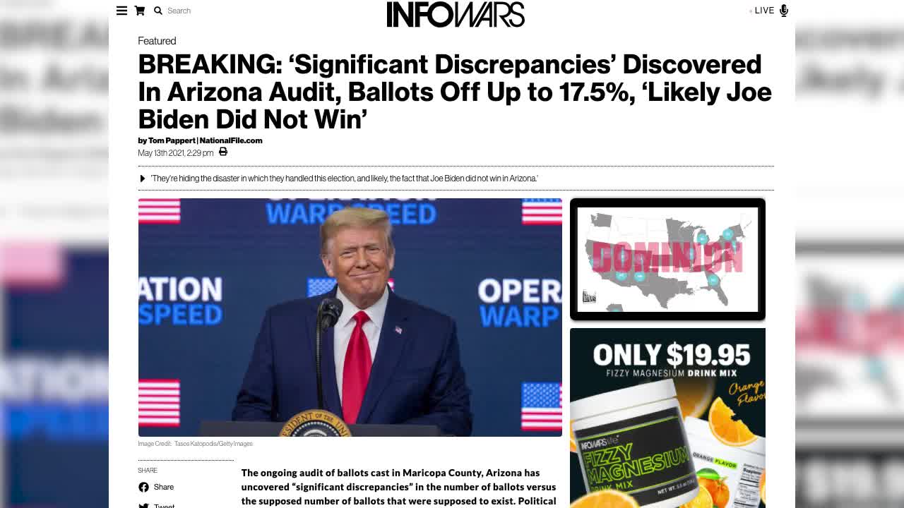 ARIZONA INVESTIGATION PROVES ELECTION STOLEN!