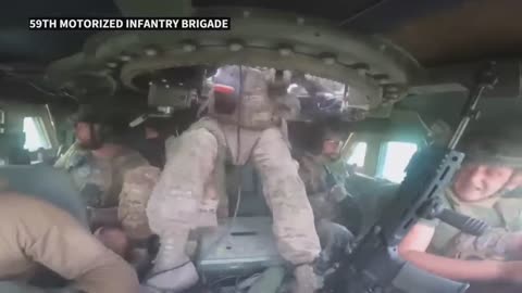 Ukrainian soldiers hit mine while inside US-made Humvee