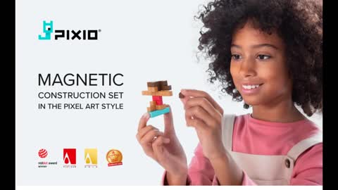 Review: PIXIO Amphibio Abstract Series 60 Magnetic Blocks Construction Set with Free App, Stres...