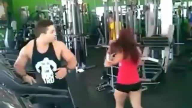 Man drop from treadmill while watching a GIRL - Epic GYM Fail #12