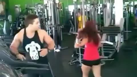 Man drop from treadmill while watching a GIRL - Epic GYM Fail #12