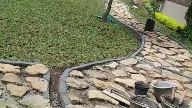 the process of making a garden in the backyard