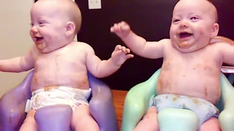 Twin Babies Laughing