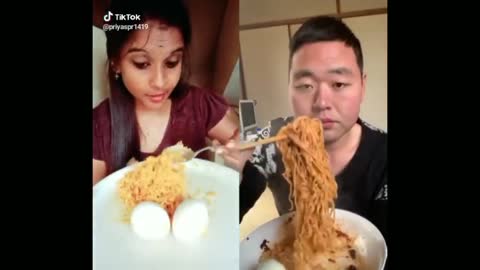 Funny food eating