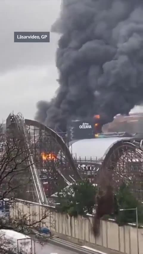 Large fire breaks out at Sweden's biggest amusement park in Gothenburg