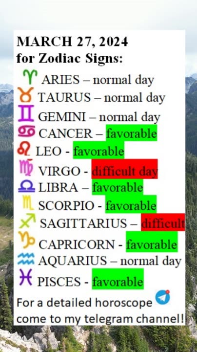 MARCH 27, 2024 for Zodiac Signs