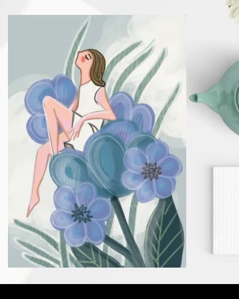 Blue flower girl, spring mood ;-)