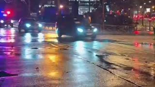 President Trump‘s motorcade in Paris last night