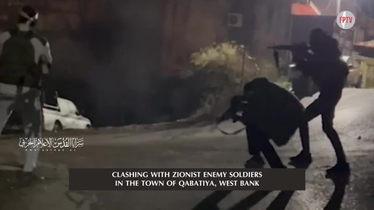 Al-Quds Brigades striking Zionist jeeps with explosive devices, and Qabatiya groups of Jenin Brigade waging fierce clashes against Zionists in the West Bank, occupied Palestine , 28 Nov 2024