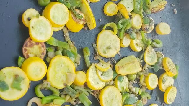 Cooking steak stir fry on the blackstone