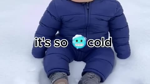 Cool baby in snow