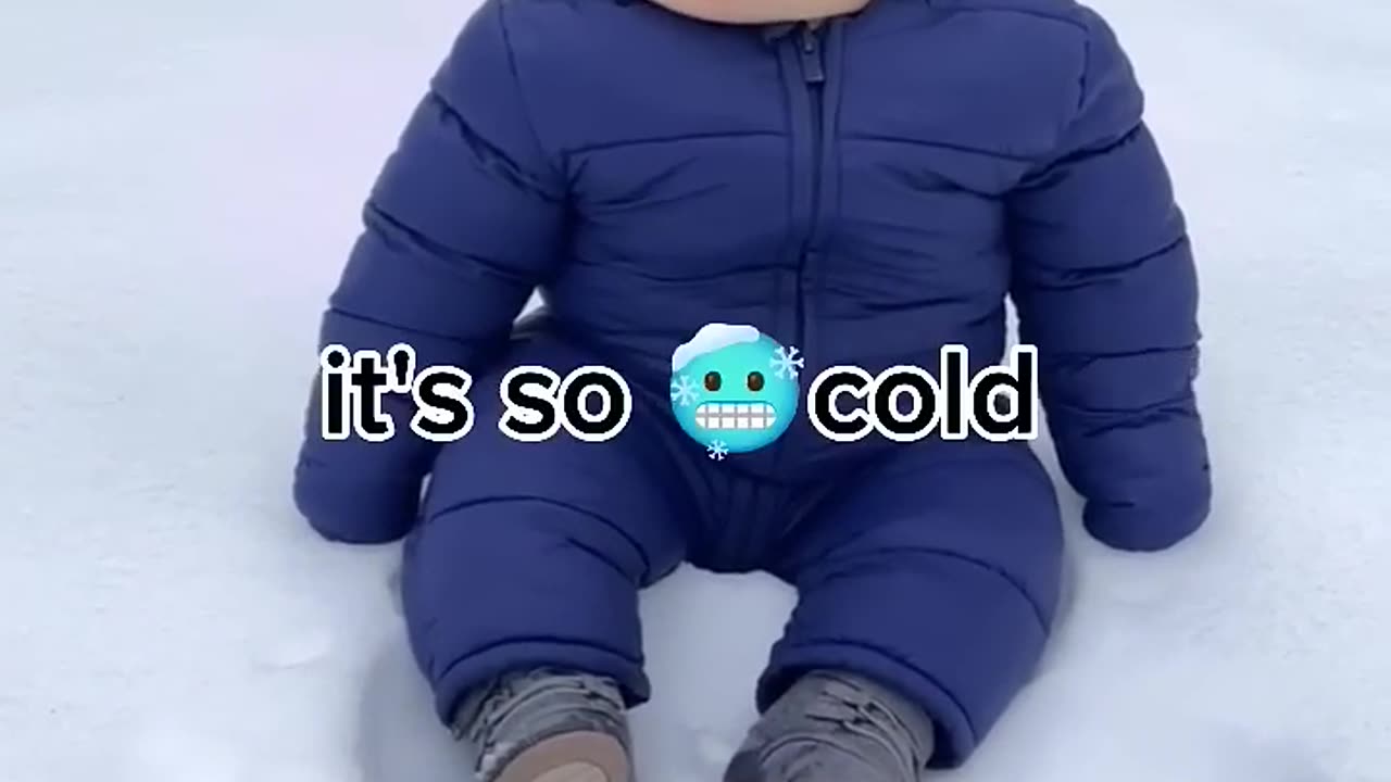 Cool baby in snow