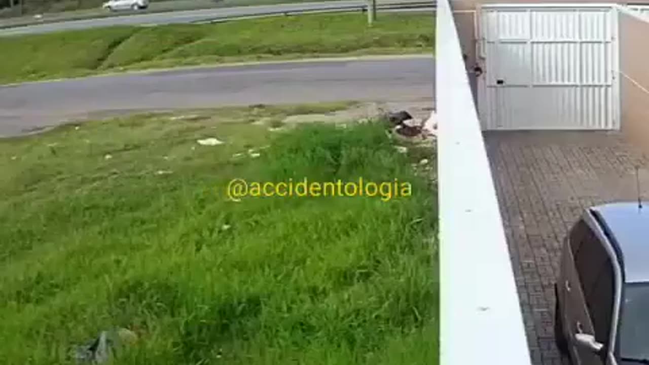 Biker Rides Into Wall