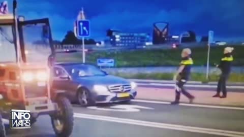 BREAKING : Dutch Police Shoot At Farmers Protest As Food Shelves Go Dry.