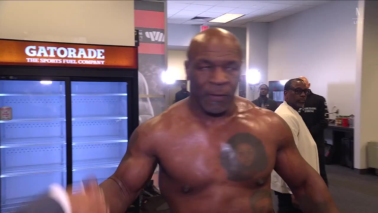 Mike Tyson's pre-fight interview got real cheeky. #PaulTyson