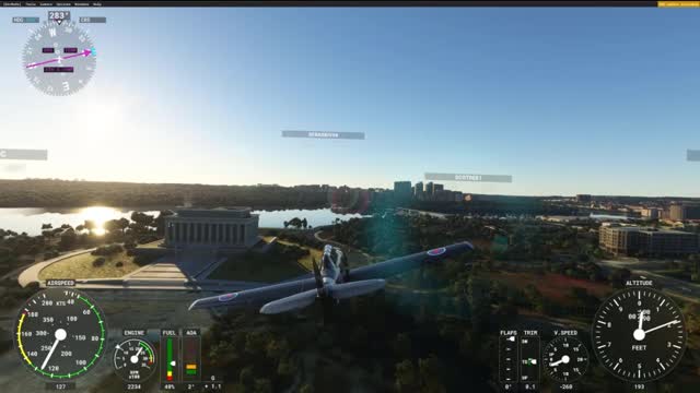 T6 Texan Washington DC Aerial Tour: The Jefferson Memorial