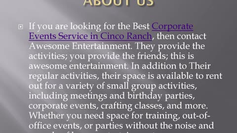 Best Corporate Events Service in Cinco Ranch