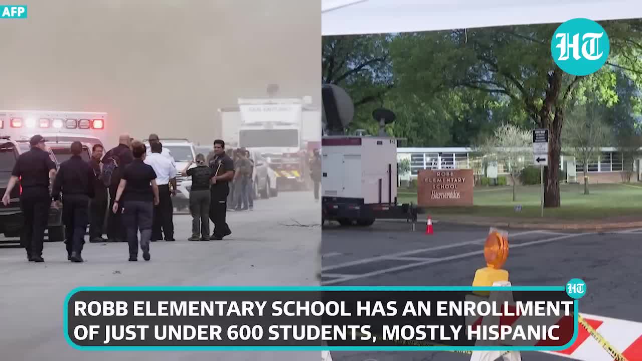 Texas shooter sprays bullets inside school; Anxious parents cry outside for their children