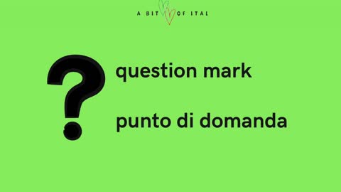 Italian words: punctuation - punteggiatura