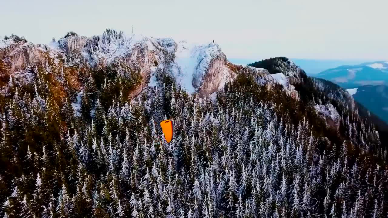 Drone flight captures paragliding above majestic Wild Carpathia