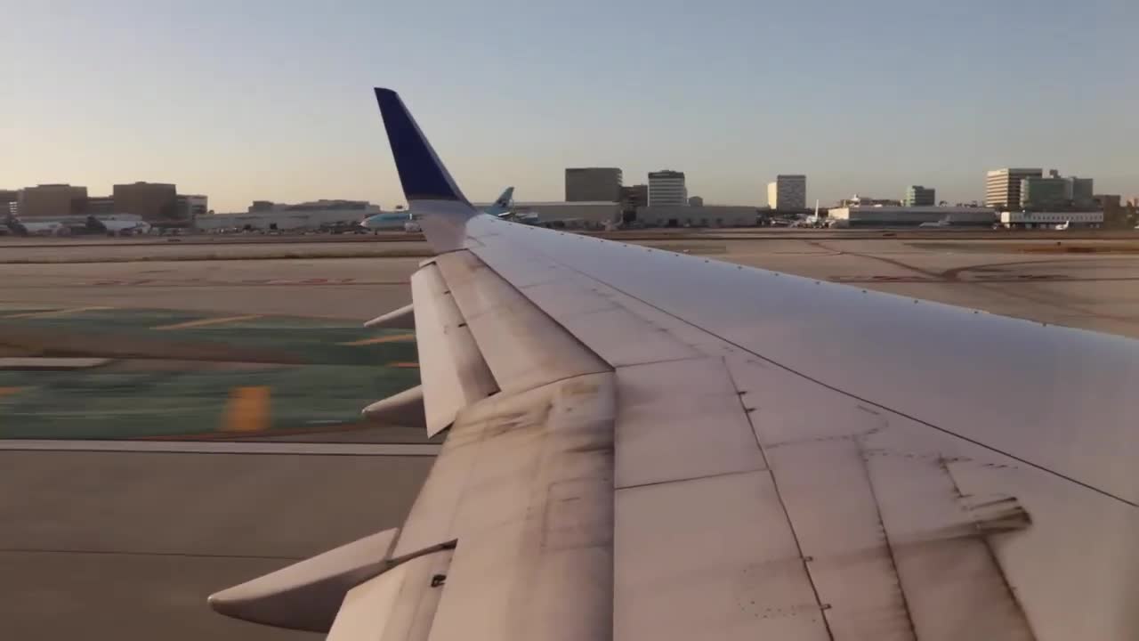 Morning take off over the ocean from LAX