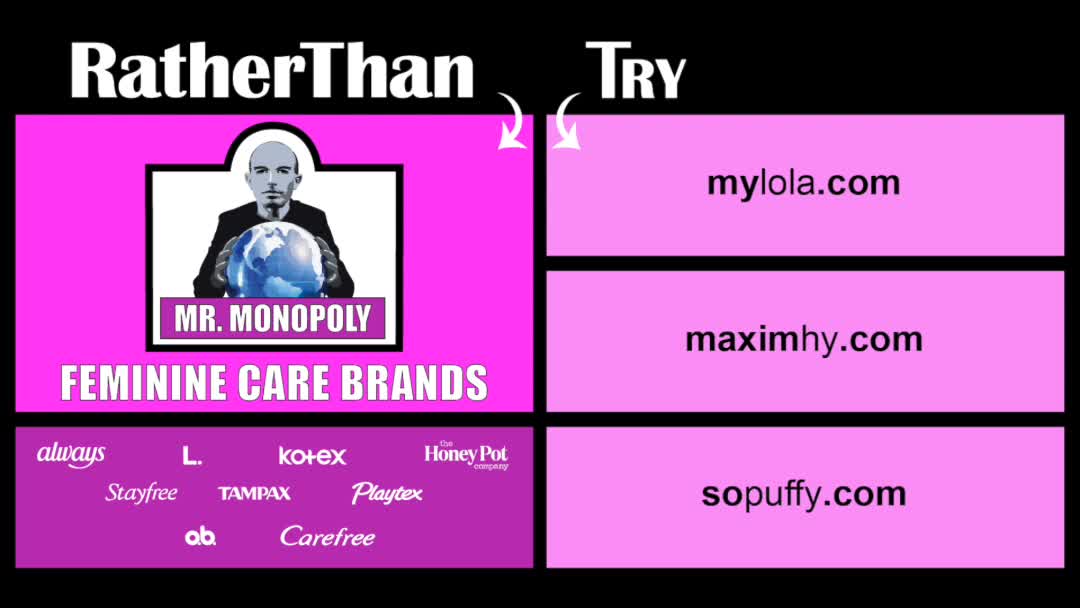 Rather Than Mr. Monopoly Brand Feminine Care