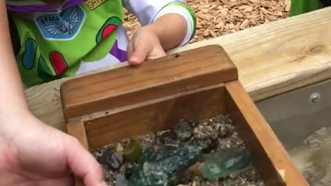 Kids mining for fossil, rare stone, gold, and diamonds