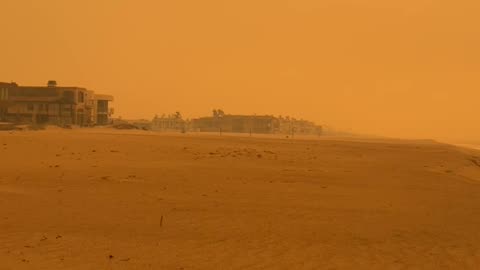 California Beach Covered in Wildfire Smoke