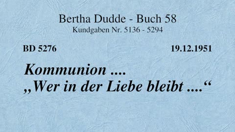 BD 5276 - KOMMUNION .... "WER IN DER LIEBE BLEIBT ...."