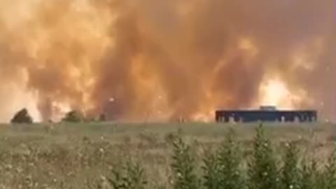 A massive fire broke out near the Israeli settlement of Katzrin