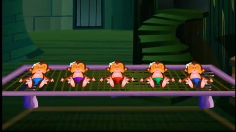 FIVE LITTLE MONKEYS AND BIRDS !! CARTOON VIDEO !!!!