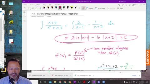 Calculus 2 - Section 7-4-Integrating by Partial Fractions Introduction