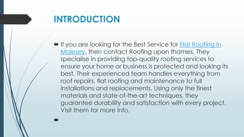 Get The Best Flat Roofing in Molesey.